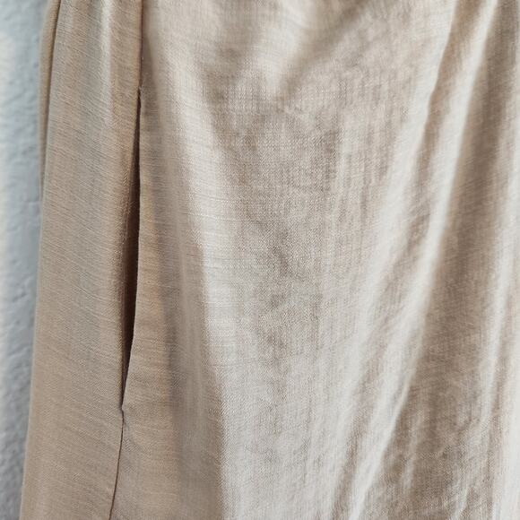 Taylor Women's Size 4 Maxi Thin Strap Back Tie Farmers Market Dress Tan‎ New - Picture 4 of 8